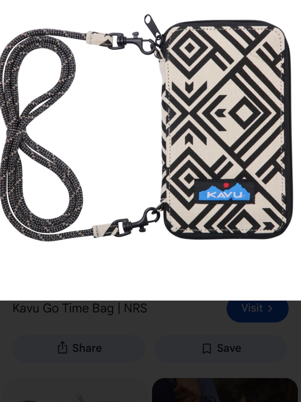 Kavu Black & Cream Geometric Crossbody Phone Case